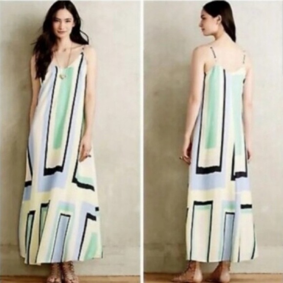 Anthropologie | Maeve | Pastel Geometric Maxi Dress - Picture 3 of 9